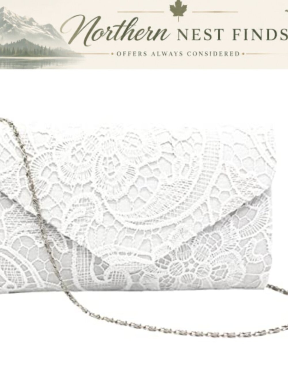 Polyester Clutch Evening Bag Lace Magnetic Snap Wedding Party Purse
